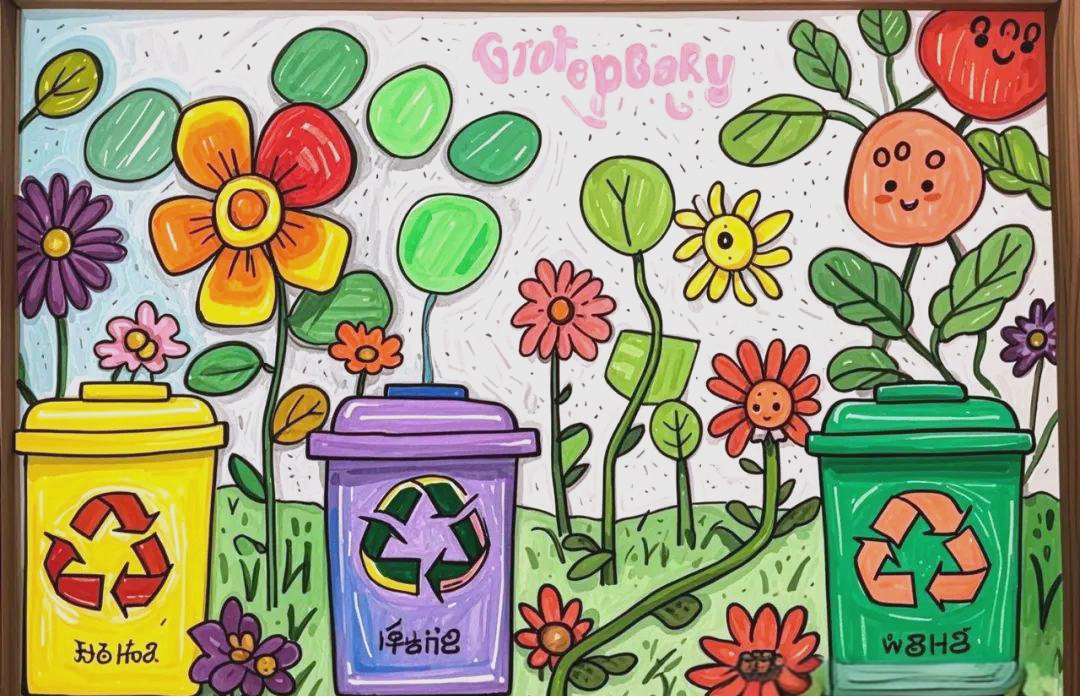 未来垃圾分类与环保的科幻科技绘画作品集