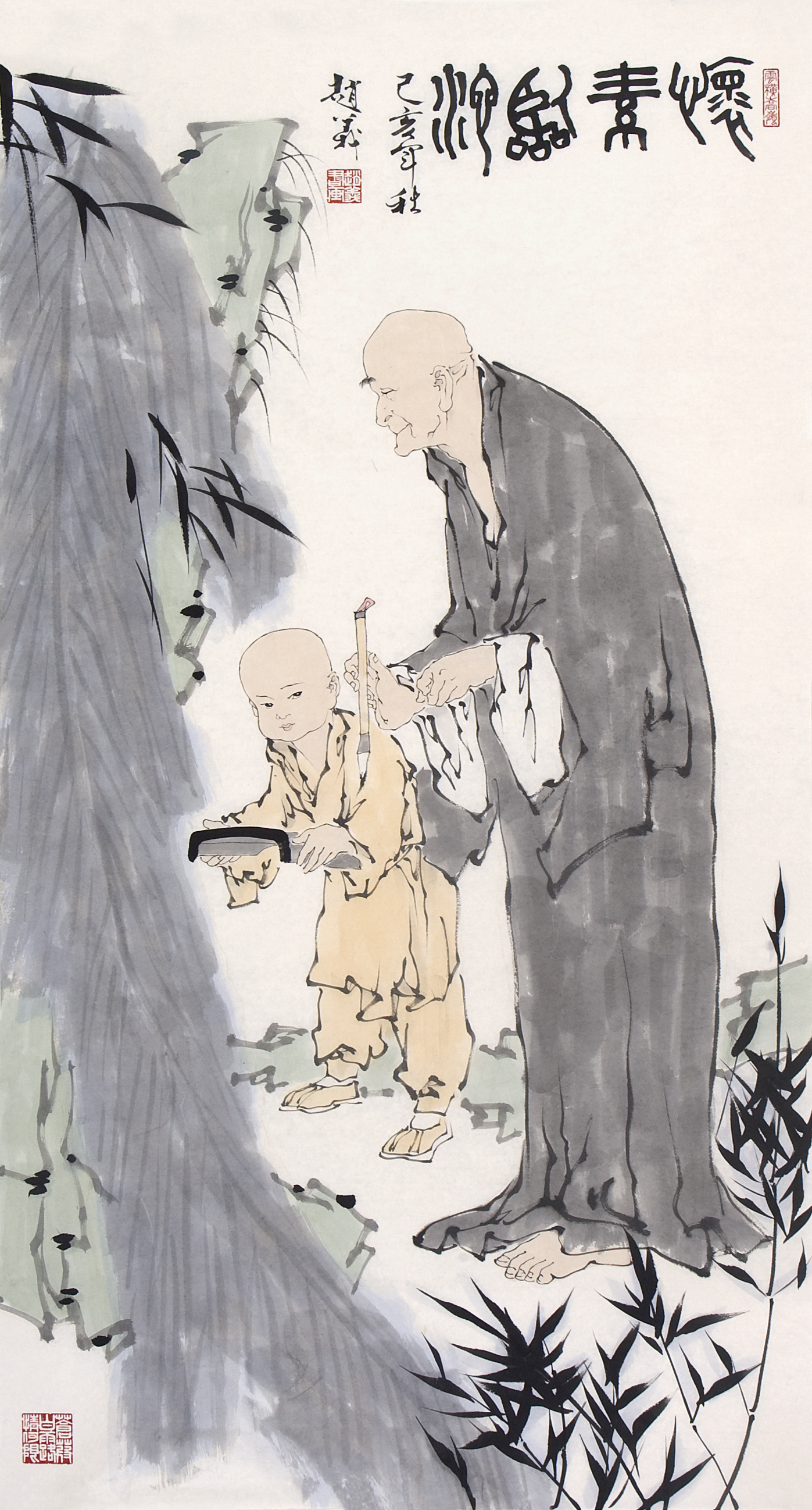 著名画家赵义人称津门"小范曾"岁末作品合集