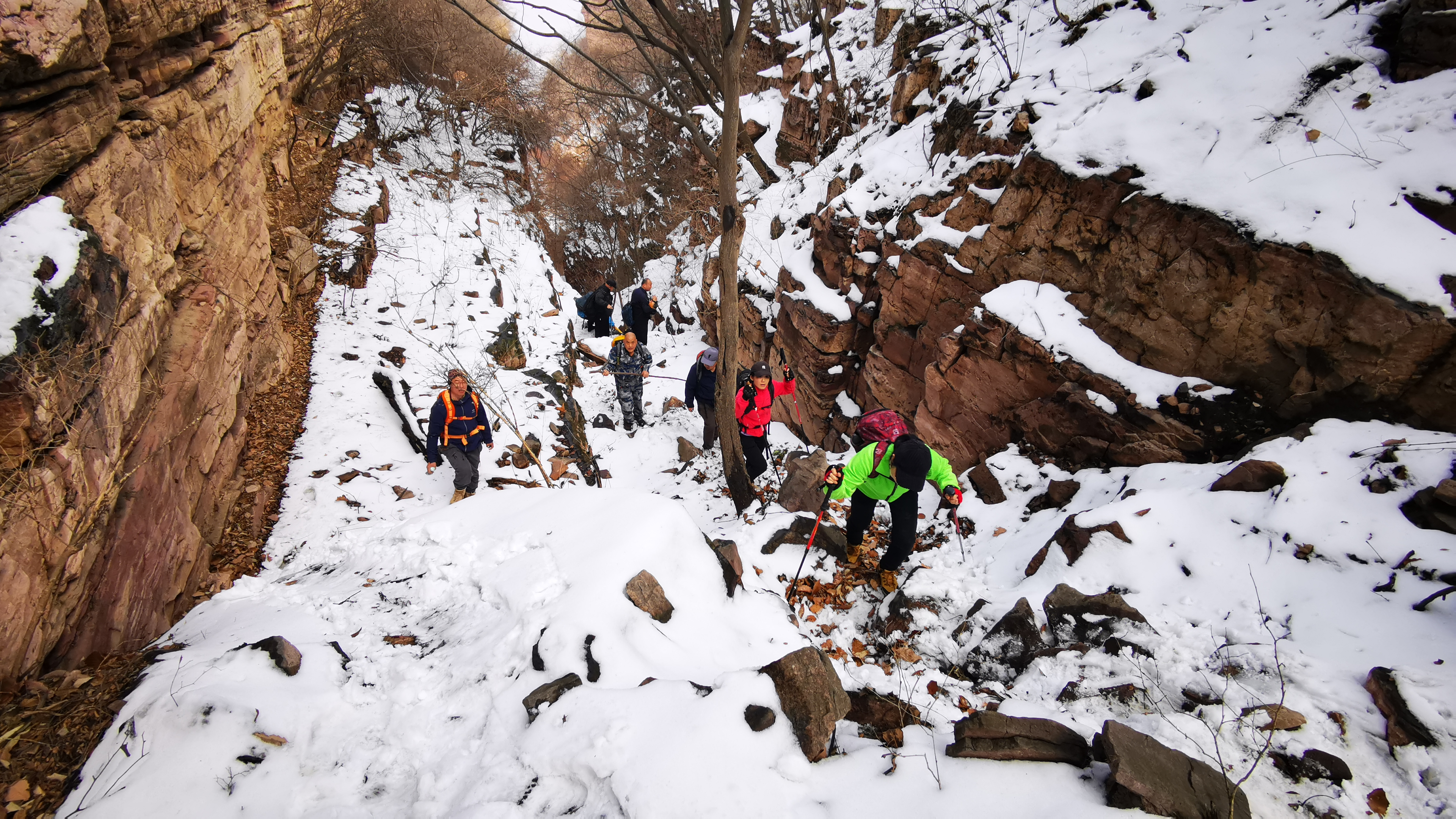 邢臺寨上村-大寨山-水門村穿越,踏雪尋蹤