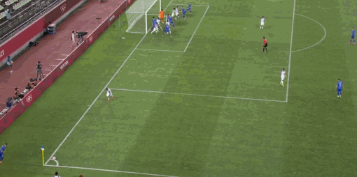 比赛开始后,韩国国奥队占据主动,全场控球率多达6成,射门数和射正数都