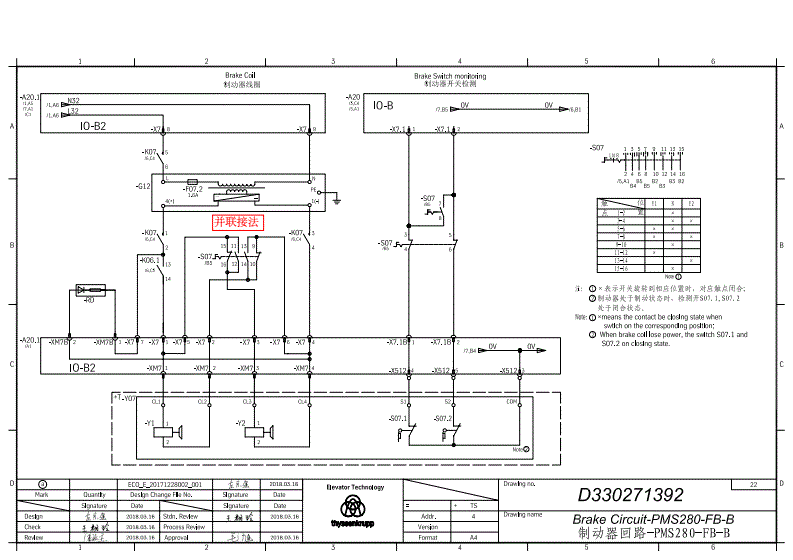 蒂森克虏伯MC2-B电梯电气原理图
