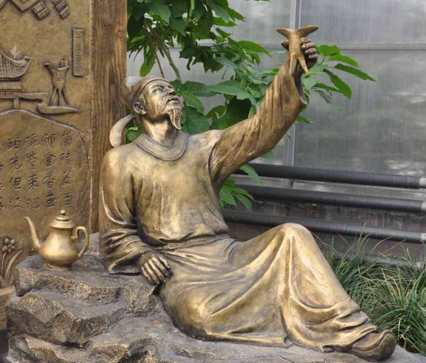 古代名人,"诗仙"李白雕塑