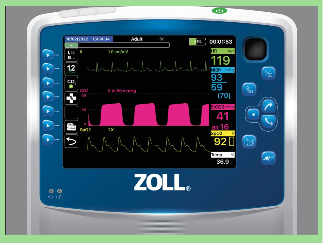 卓尔propaq® m除颤监护模拟界面专为军事行动的严苛环境打造,满足