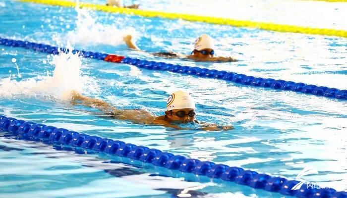 威海:炎炎夏日 游泳馆里享清凉