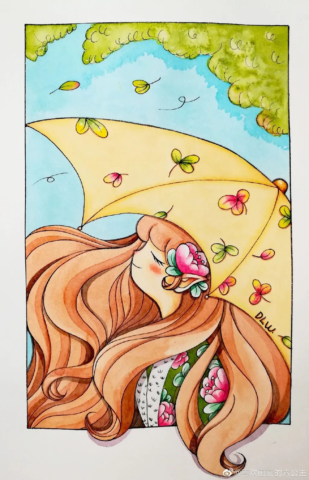 水彩笔 彩铅,没想到效果这么好看,装饰感太强了,我每一幅都想画!