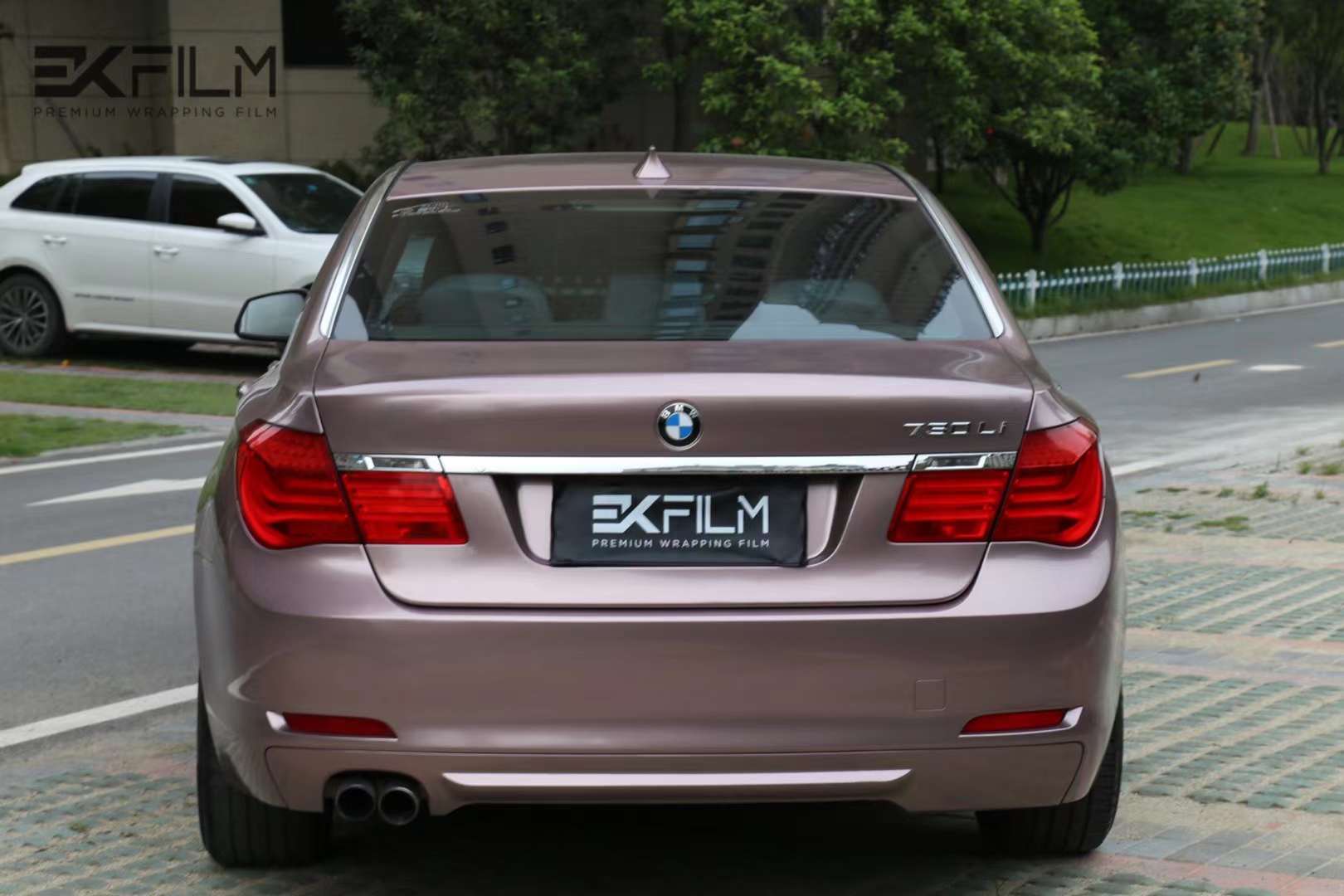 宝马730全车ekfilm-ek改色膜pet 冰莓粉