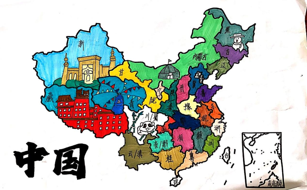 手绘华夏美景,青春献礼祖国