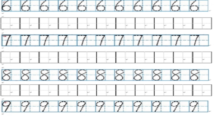 数字格式怎么写田字格0到10