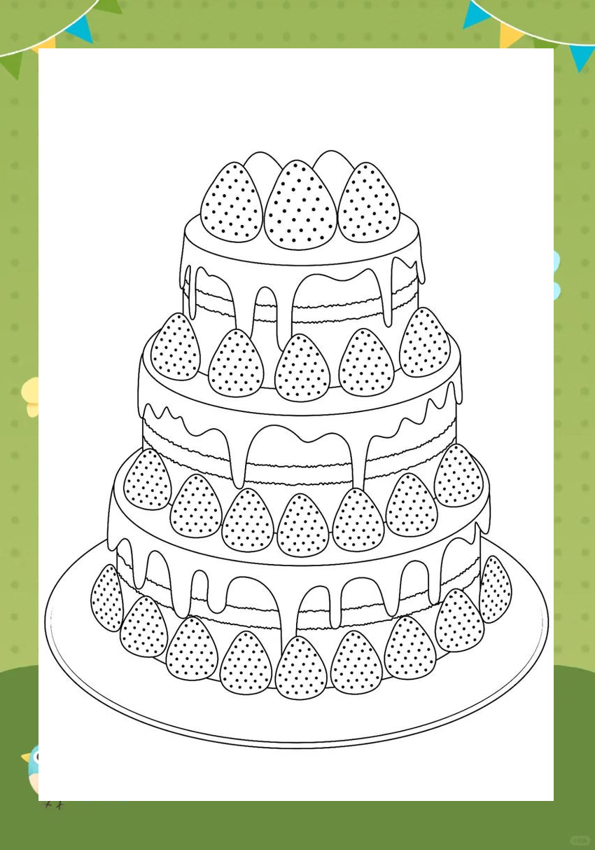 生日蛋糕简笔画涂色技巧详解