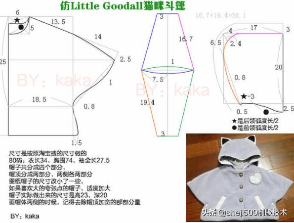 自制猫衣服图纸图片