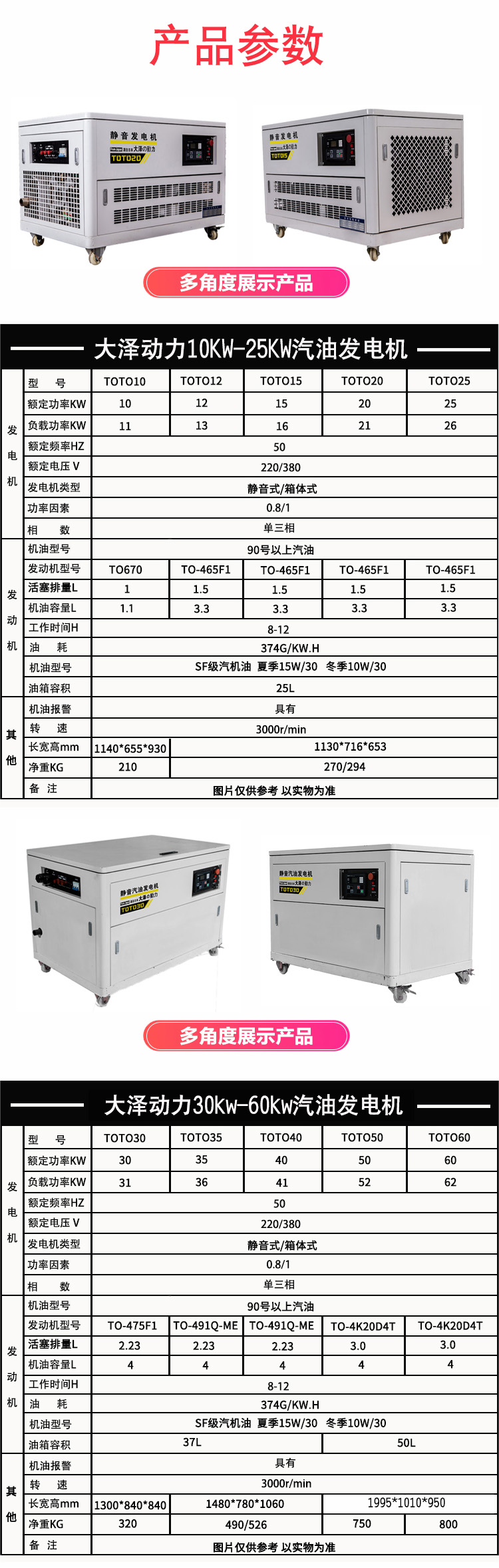 静音30kw汽油发电机大泽动力toto30