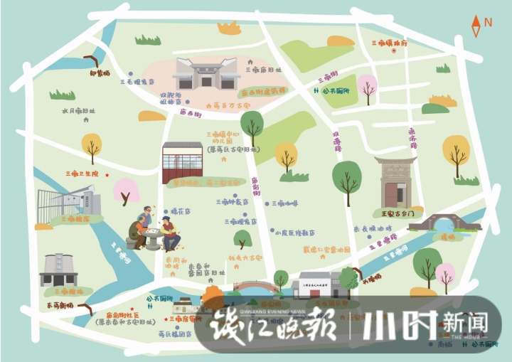 杭州这条百年老街藏着光阴的故事,跟着手绘地图一起来寻宝吧