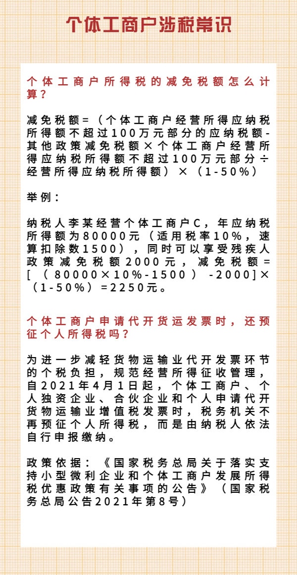 个体工商户涉税常识