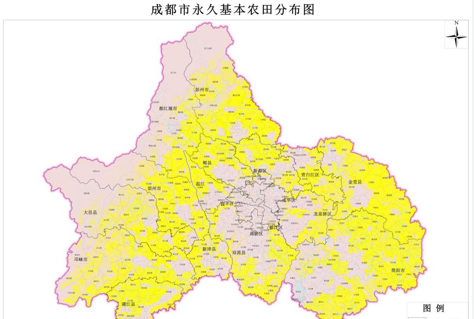 最近闹得火热的成都复耕,以下是第二批复耕范围,和成都永久基本农田图