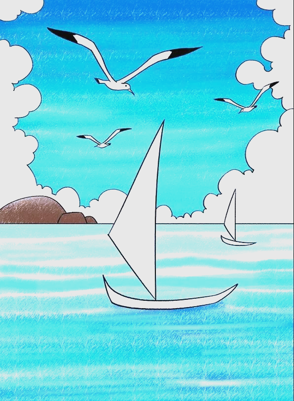 如诗如画的海边风景:海鸥与帆船的画法解析