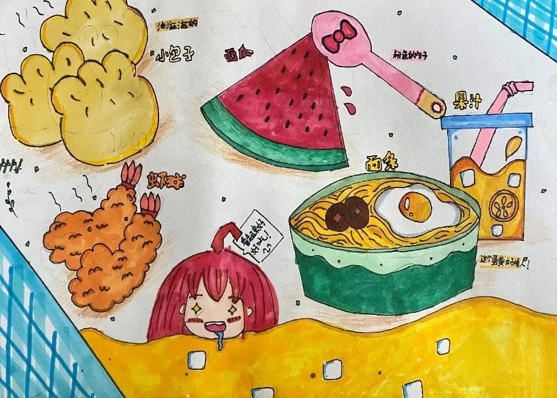 绘画美味营养餐画图片