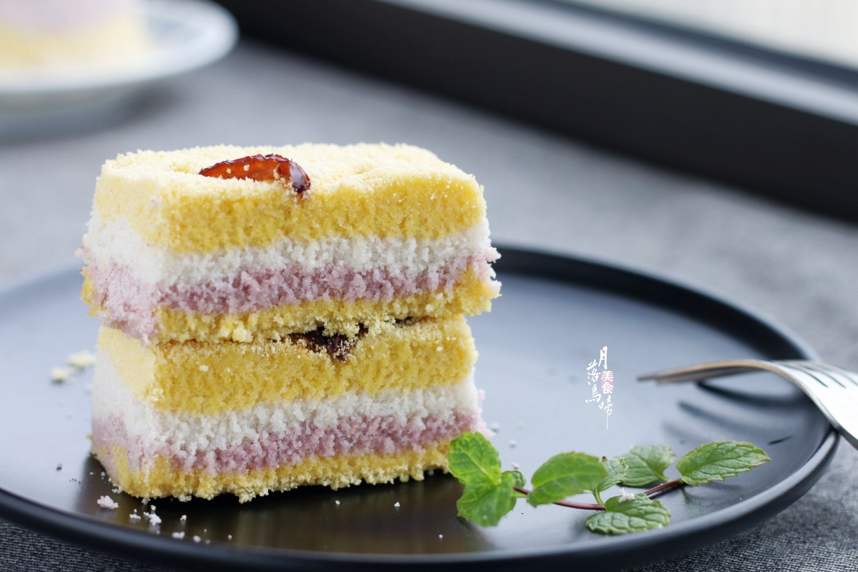 做个三色重阳糕,香喷喷又q弹,健康平安步步高,妈妈说比肉好吃