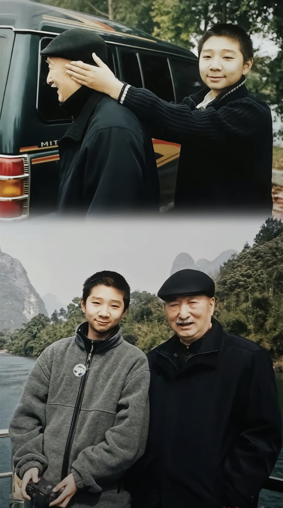 陈大愚发文怀念爷爷陈强!爷孙同框一个样,四代人共用一张脸