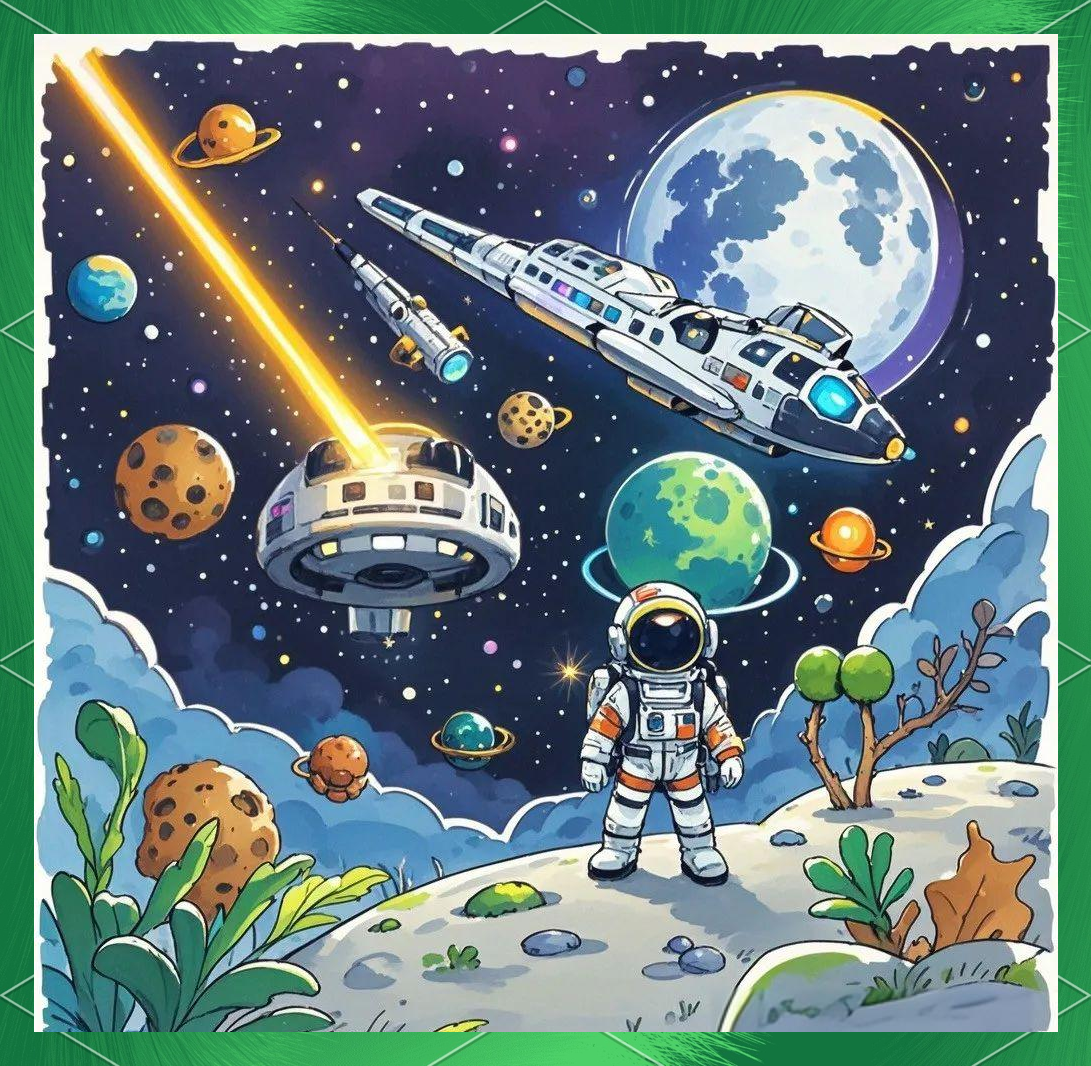 儿童宇宙飞船主题绘画