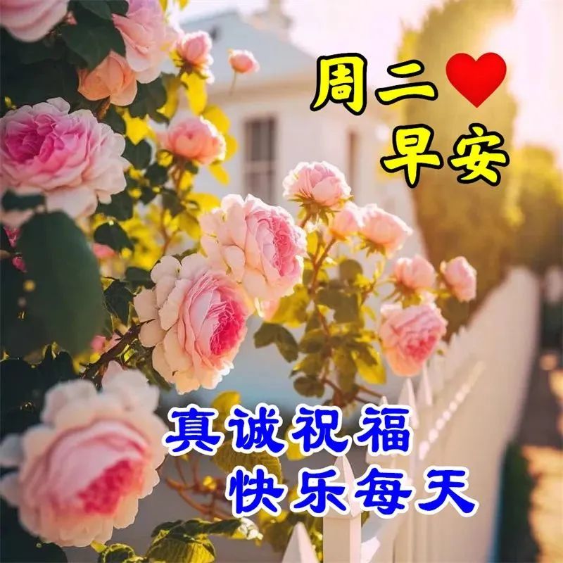 周二早安,温馨祝福图片带字