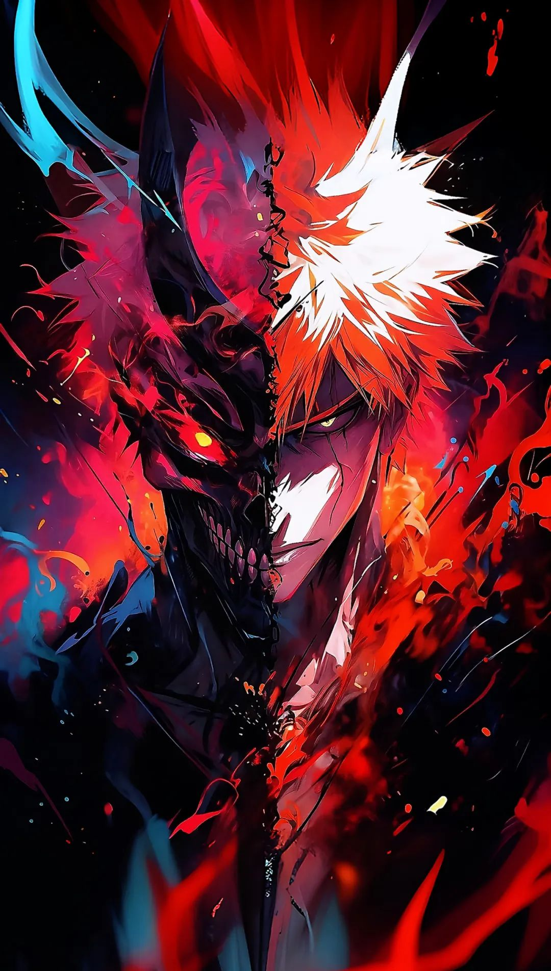 死神一护的卍解形态壁纸,展现与友哈巴赫的终极对决!