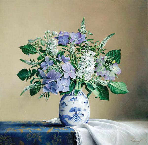比利时pieter wagemans写实花卉静物油画作品欣赏