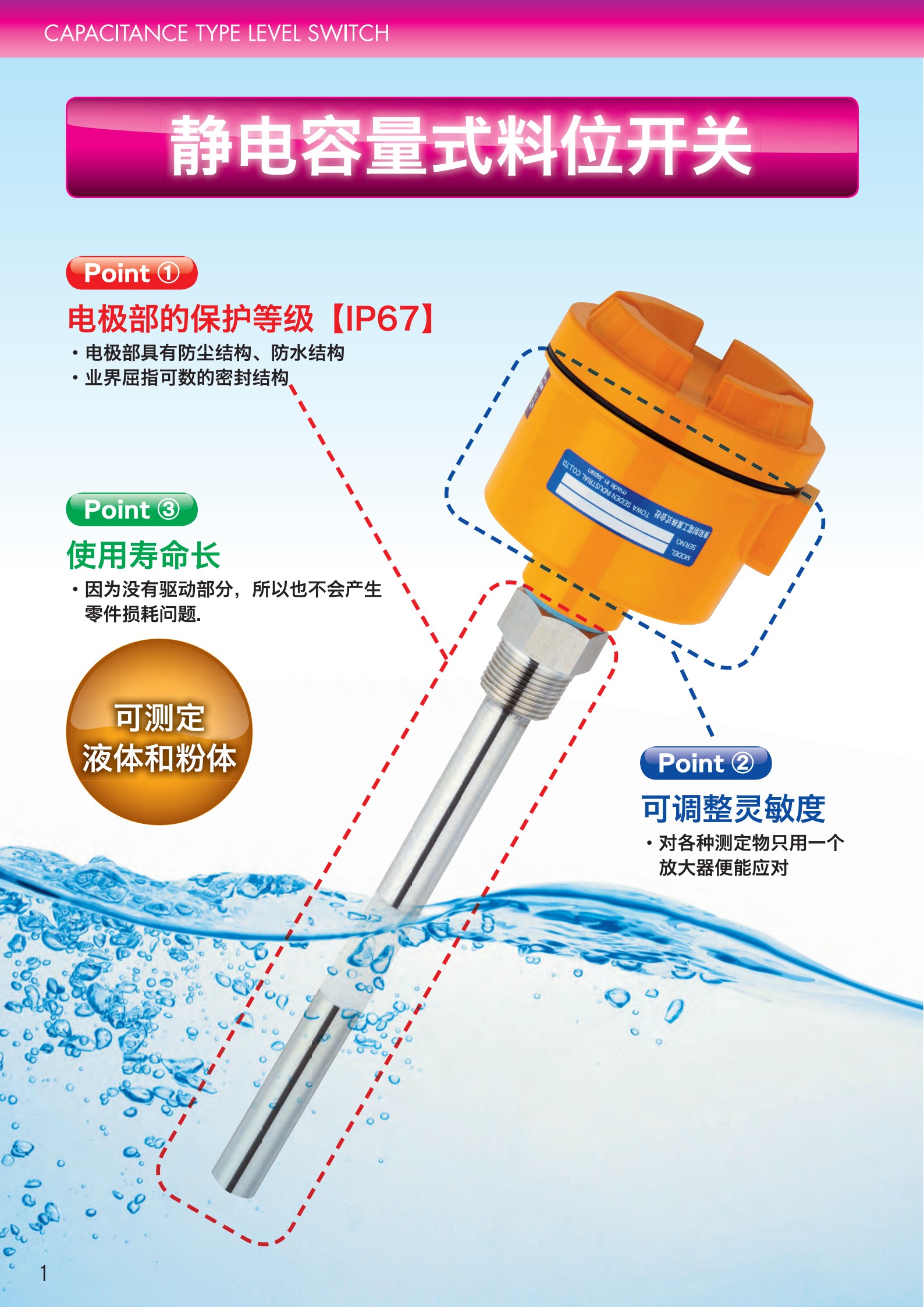 高性比价的日本进口煤粉仓料位计,灰库料位计,原煤仓料位计