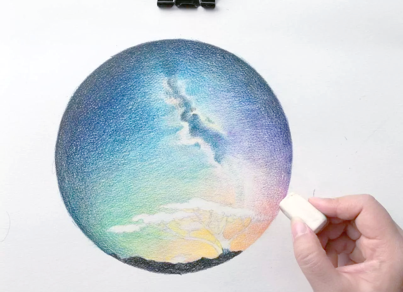 用彩色铅笔再现美丽星空的详细教程