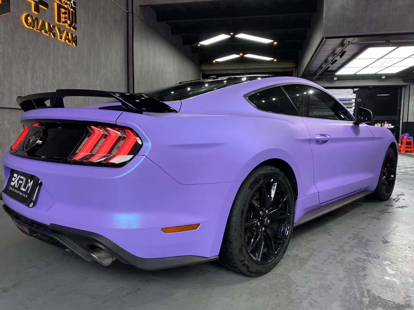 福特mustang汽车贴膜ekfilm-ek改色膜陶瓷冰川蓝