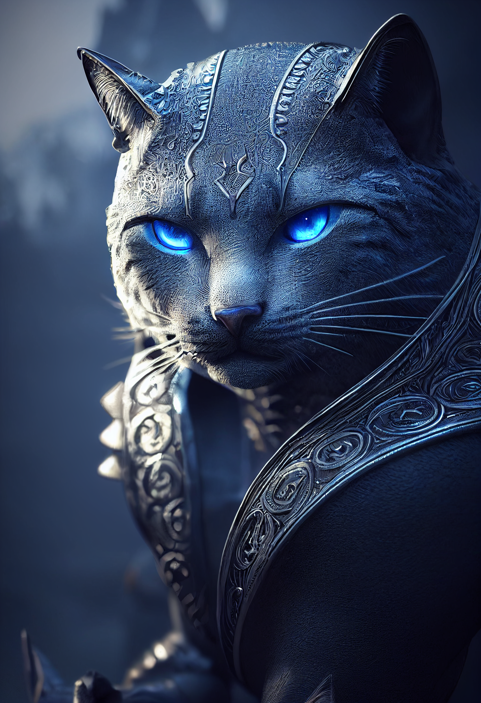 身披银甲的波斯国王猫