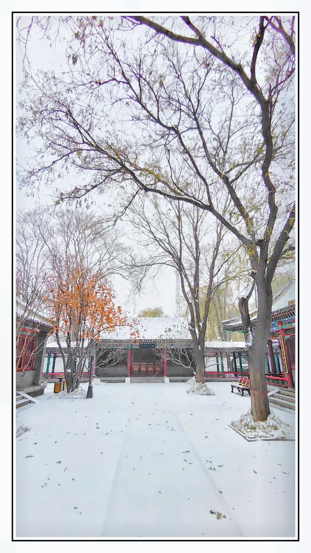 正定南门雪景图片