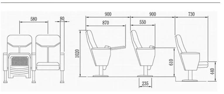 礼堂椅尺寸以及及规格参数