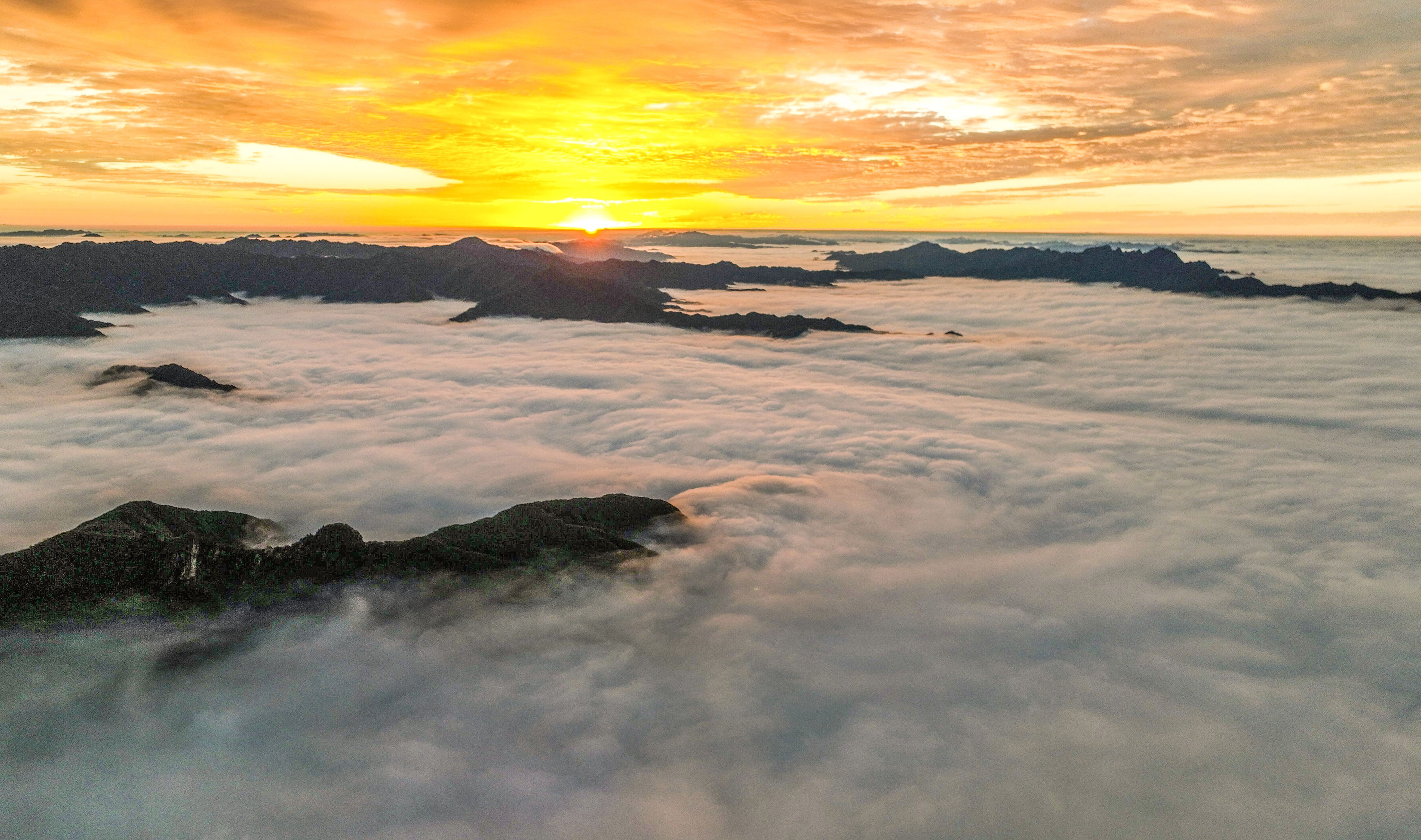 (美丽中国)陕西秦岭牛背梁现云海奇观