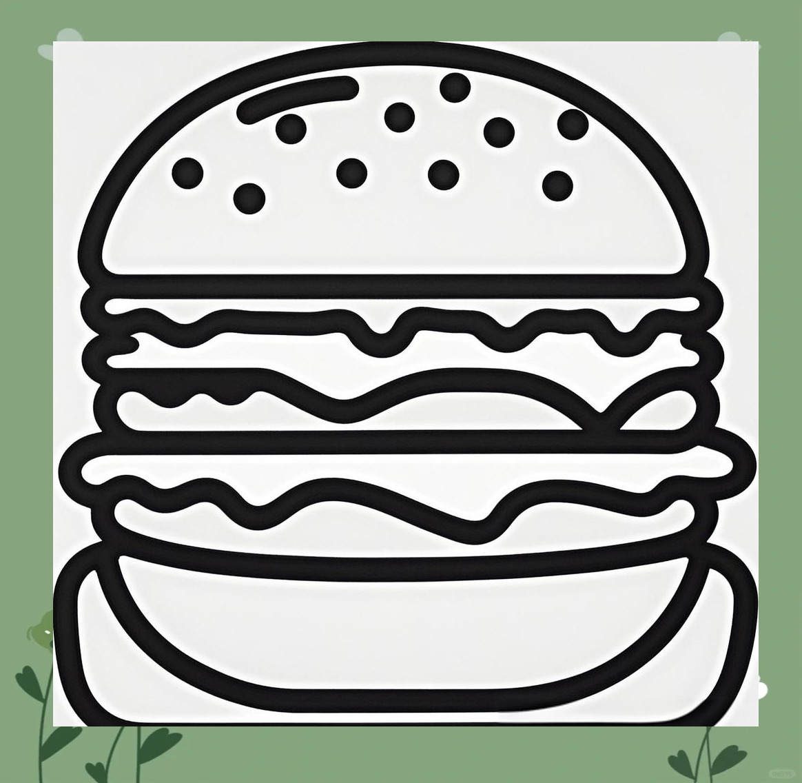 汉堡简笔画活动目标与详细步骤教程