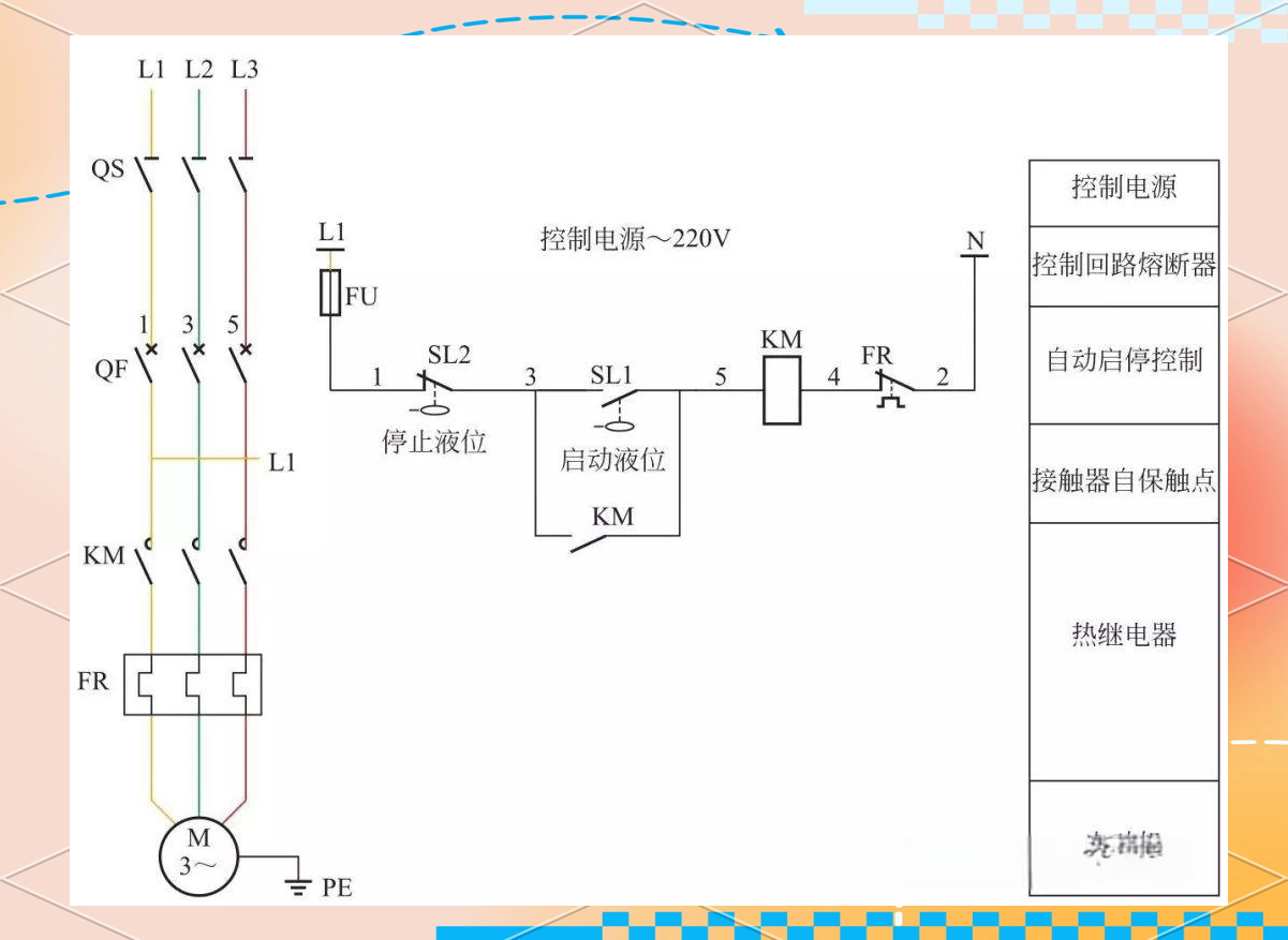 水位控制器直接启停的排水泵220v控制电路学习