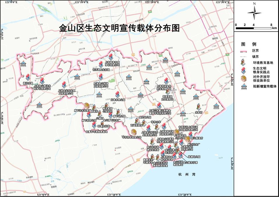 金山区街镇划分地图图片