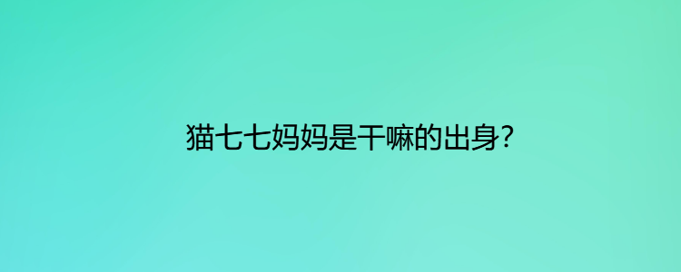 猫七七妈妈是干嘛的出身?