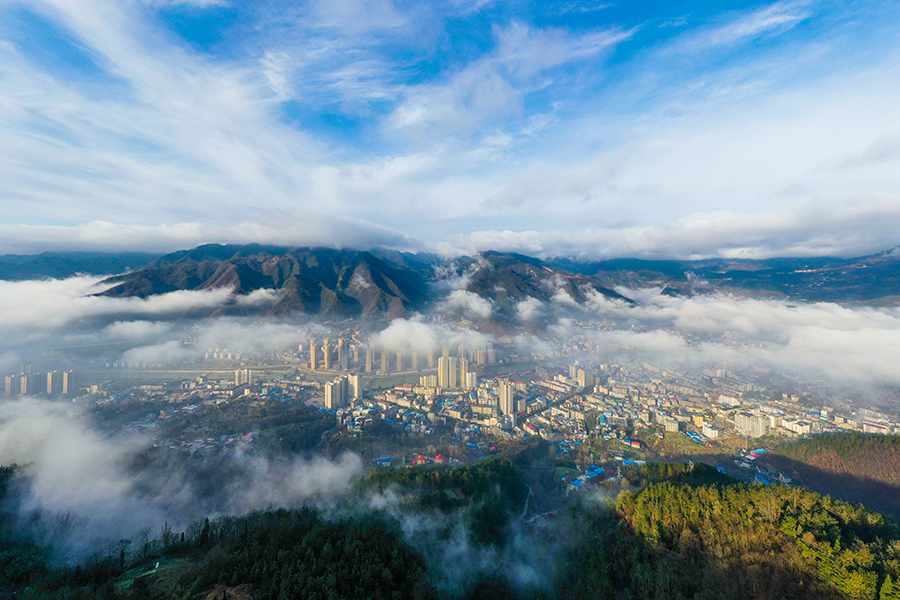 湖北保康:山城云海绝美画卷