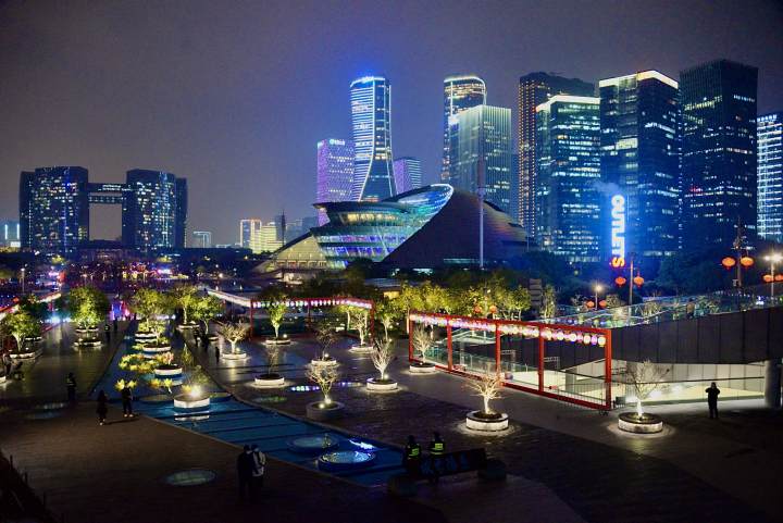 杭州城市阳台夜景图片图片