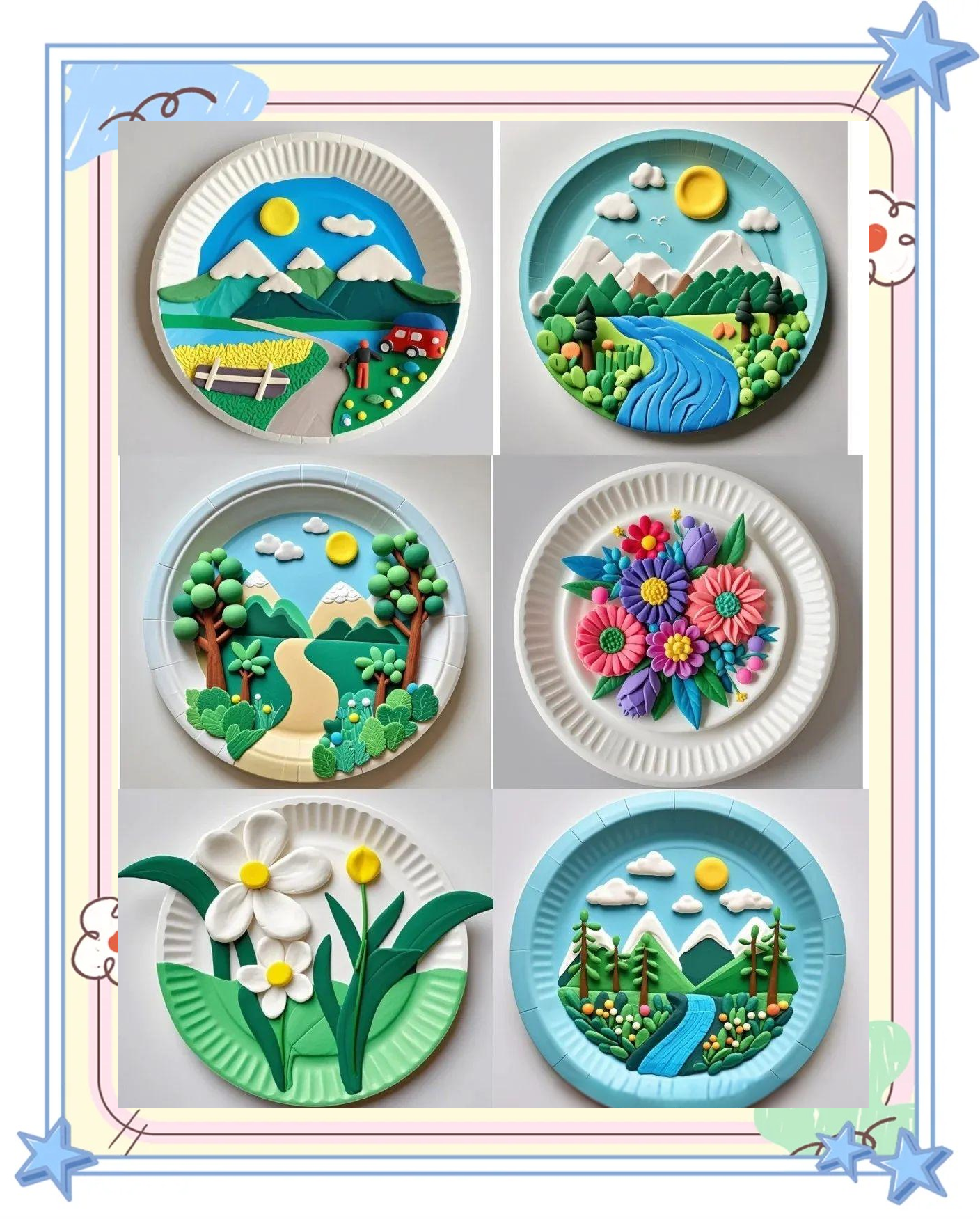 用纸盘和黏土表达春天的创意手工合集