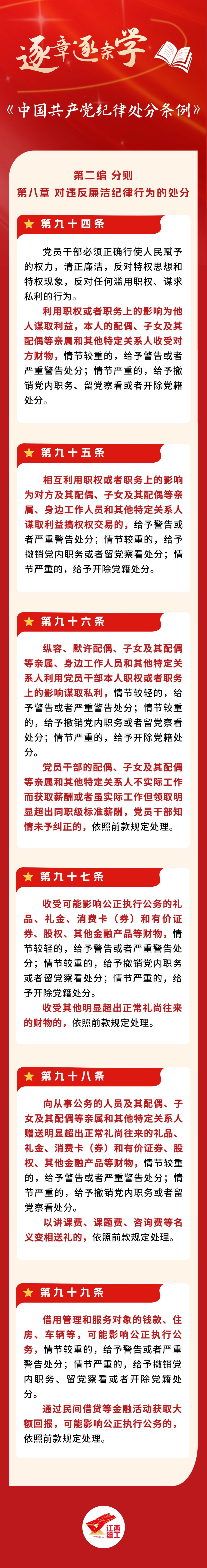 逐章逐条学《条例》74| 对违反廉洁纪律行为的处分