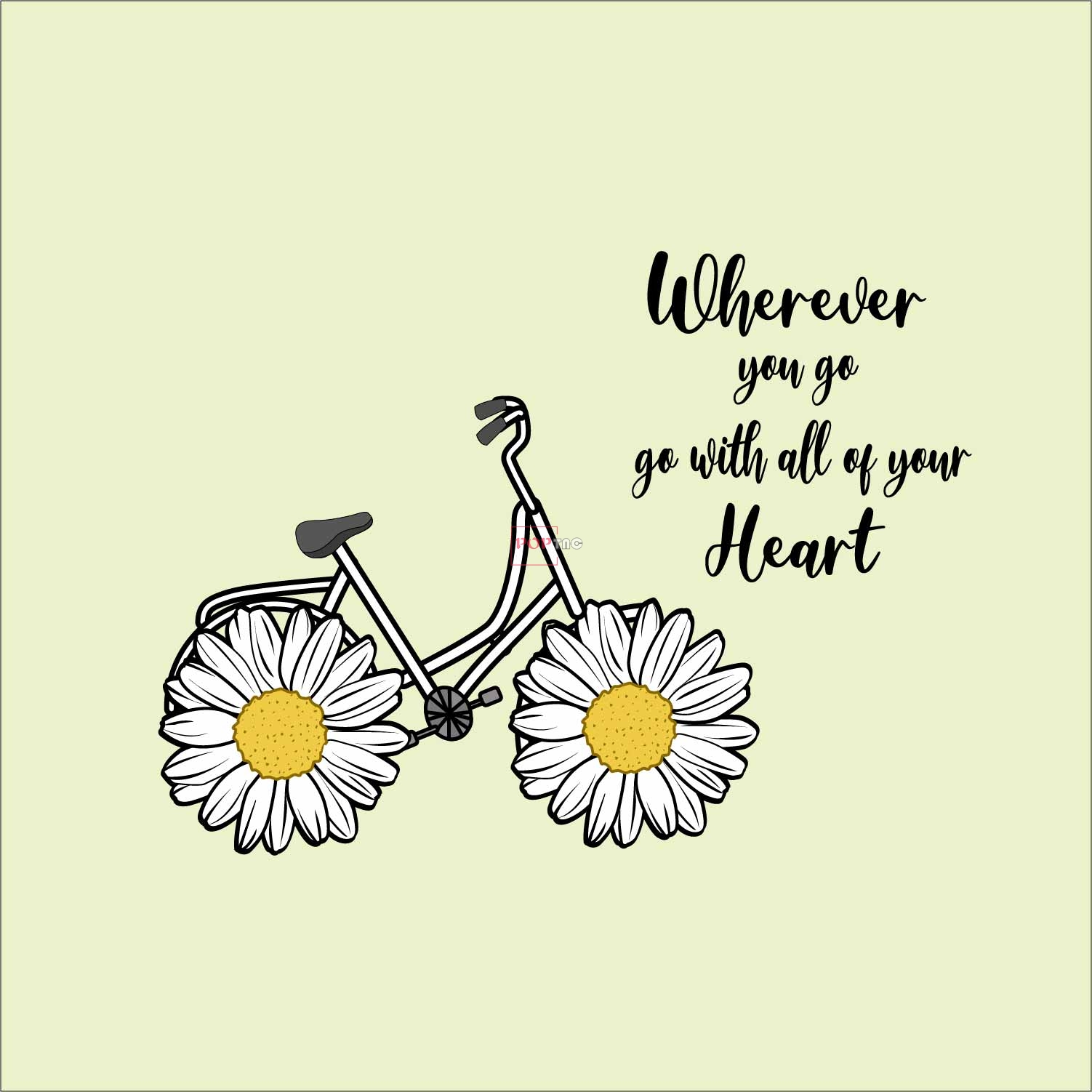 字母图案自行车小邹菊印花服装裁片t恤卫衣烫图印花花型素材