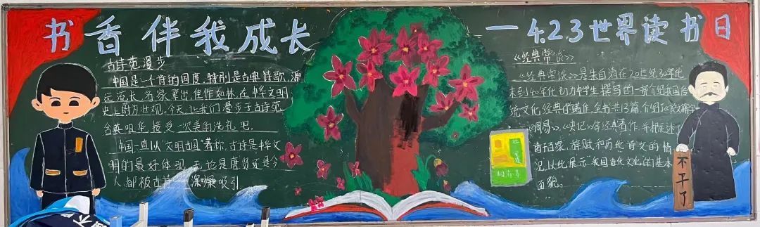 书香伴我成长|长实呈贡世界读书日黑板报风采展