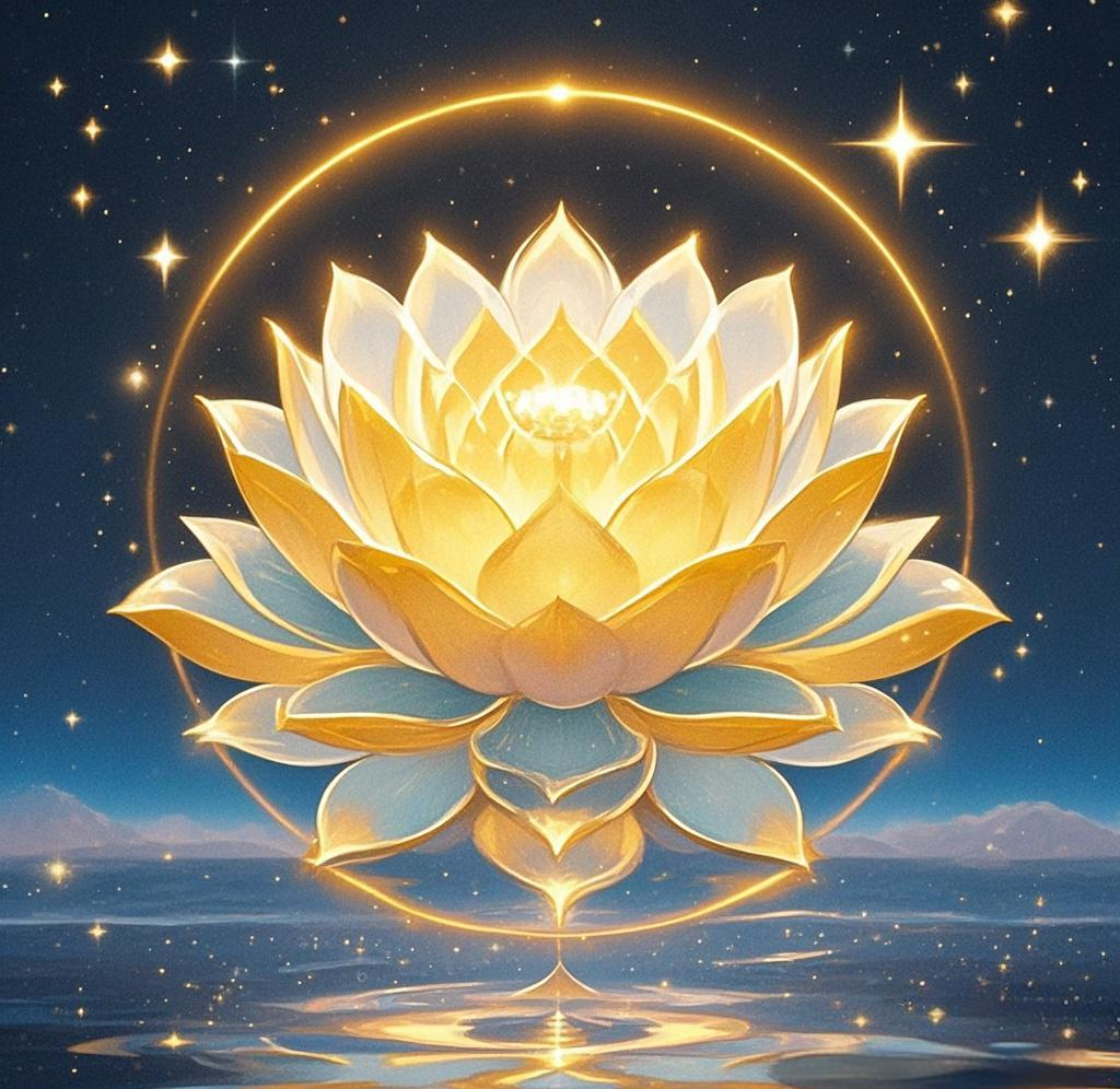 莲花头像|金色莲花,寓意吉祥与纯洁