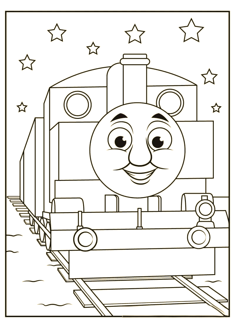 火车与着色页:孩子喜爱的双重世界