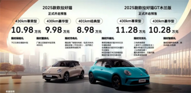 2025款欧拉好猫开启预售：8.98万起硬刚海豚