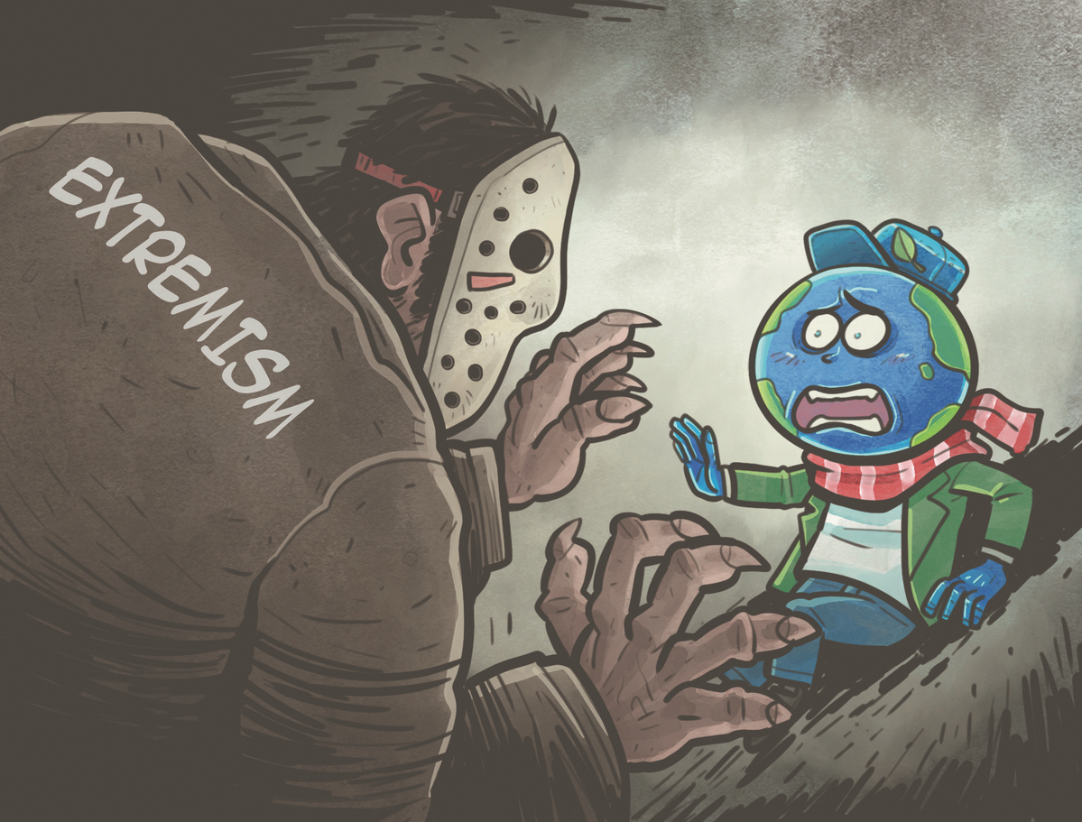 中国日报漫画:极端主义蔓延全球