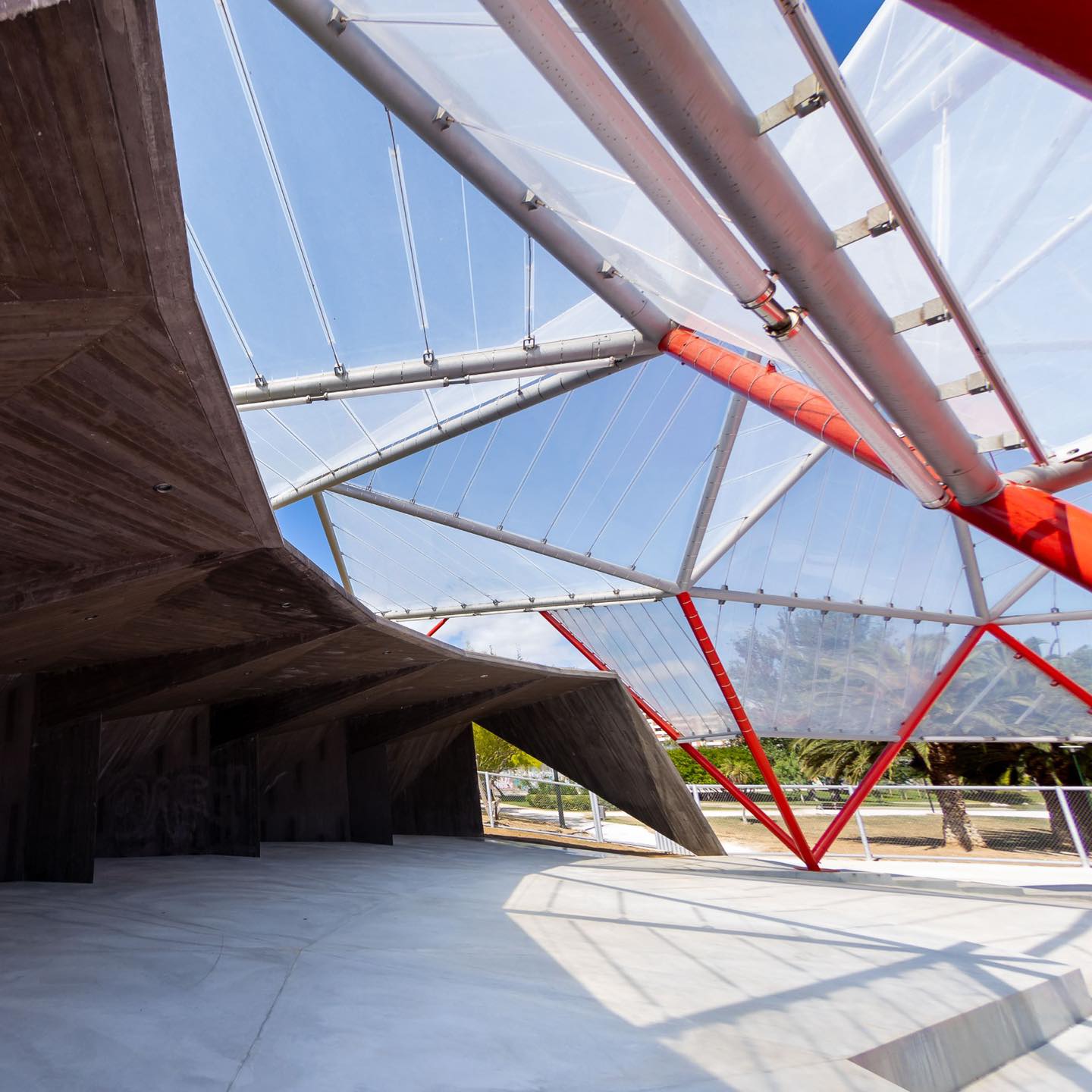 etfe膜结构丨公园的优美etfe单层圆顶