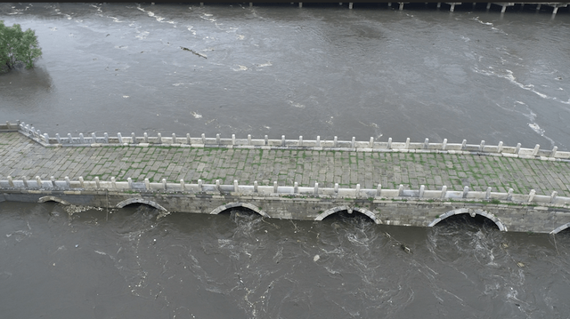 独家航拍河北涿州拒马河洪水漫灌|京津冀极端强降雨