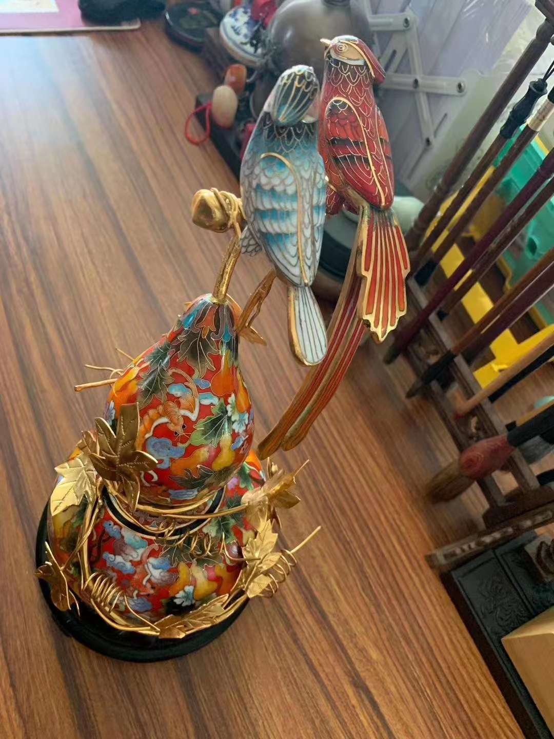 张同禄景泰蓝绶带葫芦 多工艺结合 靓丽典雅